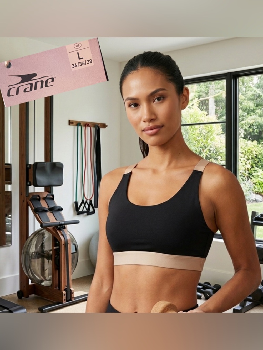 CRANE Women's NWT Premium Low Impact Sports Bra Black L 34/36/38